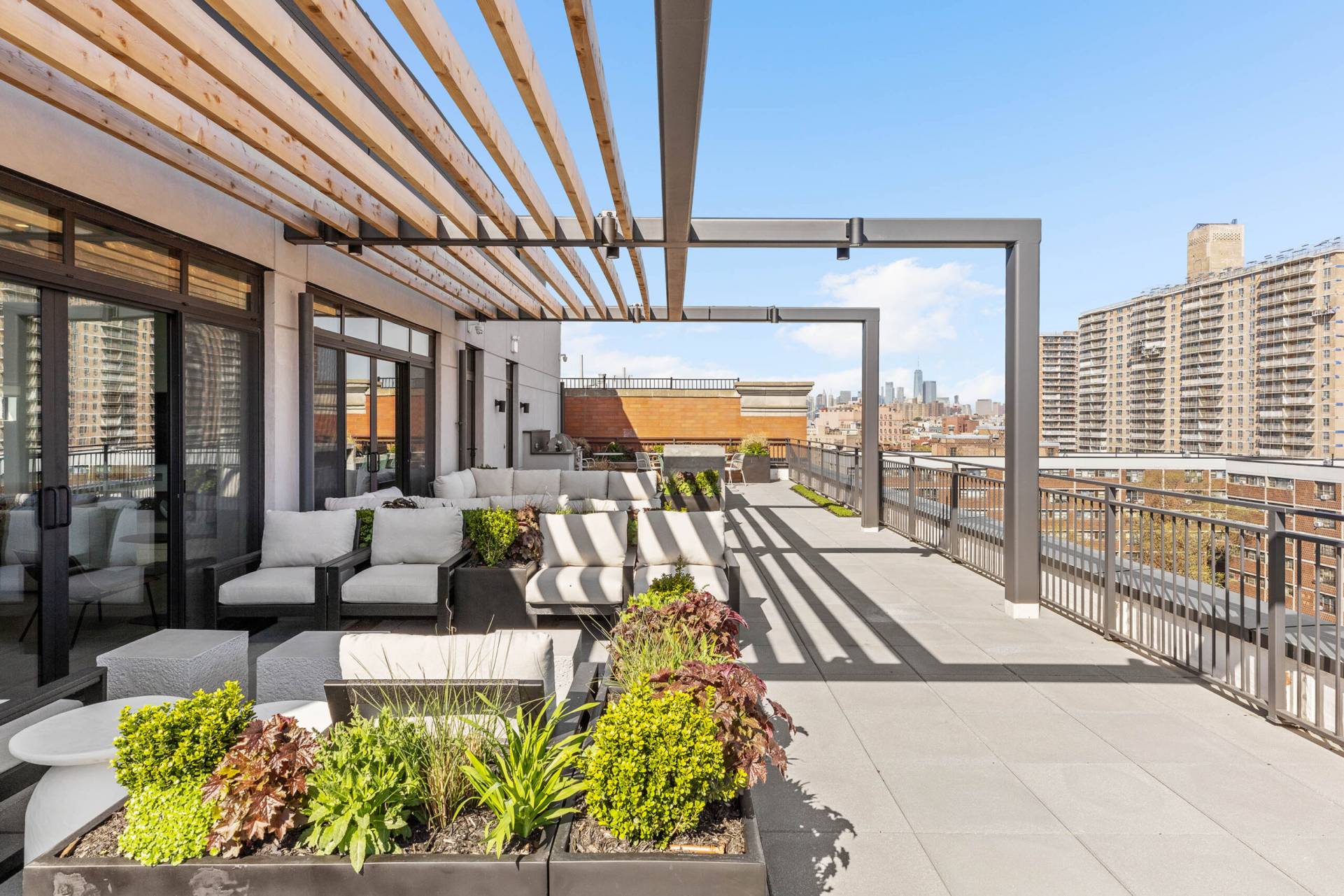 Roof Deck with ample seating and plants